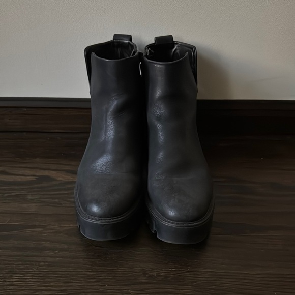 Black Leather Ankle Boots - Picture 3 of 6